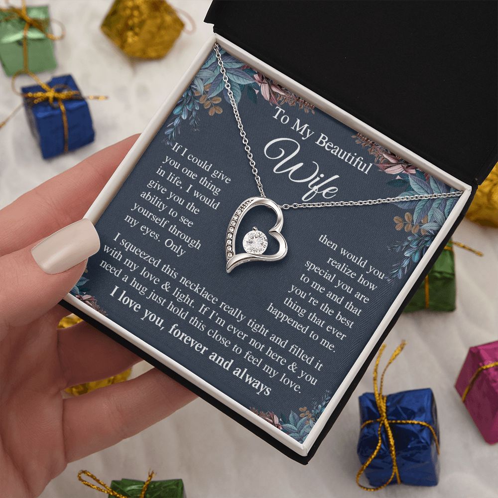 Wife Necklace Gift for Her, Soulmate Jewelry, Necklace for Future Wife, Anniversary Valentine Jewelry for Wife Necklace Gifts from Husband - Soulmate Gift Necklace with Message Card and Gift Box Forever Love