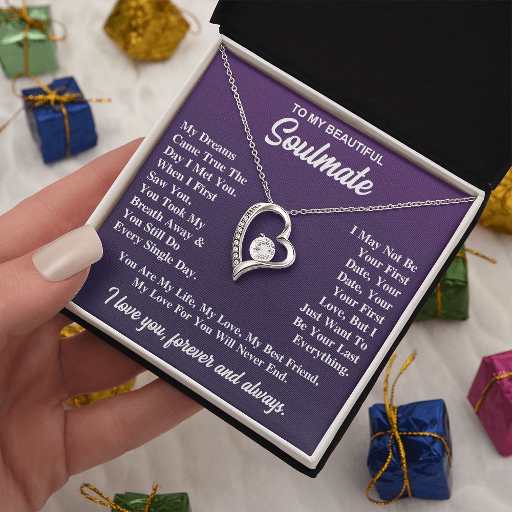 To My Soulmate Necklace Gift for Her, Soulmate Jewelry, Necklaces for Wife from Husband, Valentine To My Wife Necklace, Soulmate Gifts, Necklace Message Card and Gift Box Styles on Birthday, Wedding, Anniversary, Valentine Forever Love