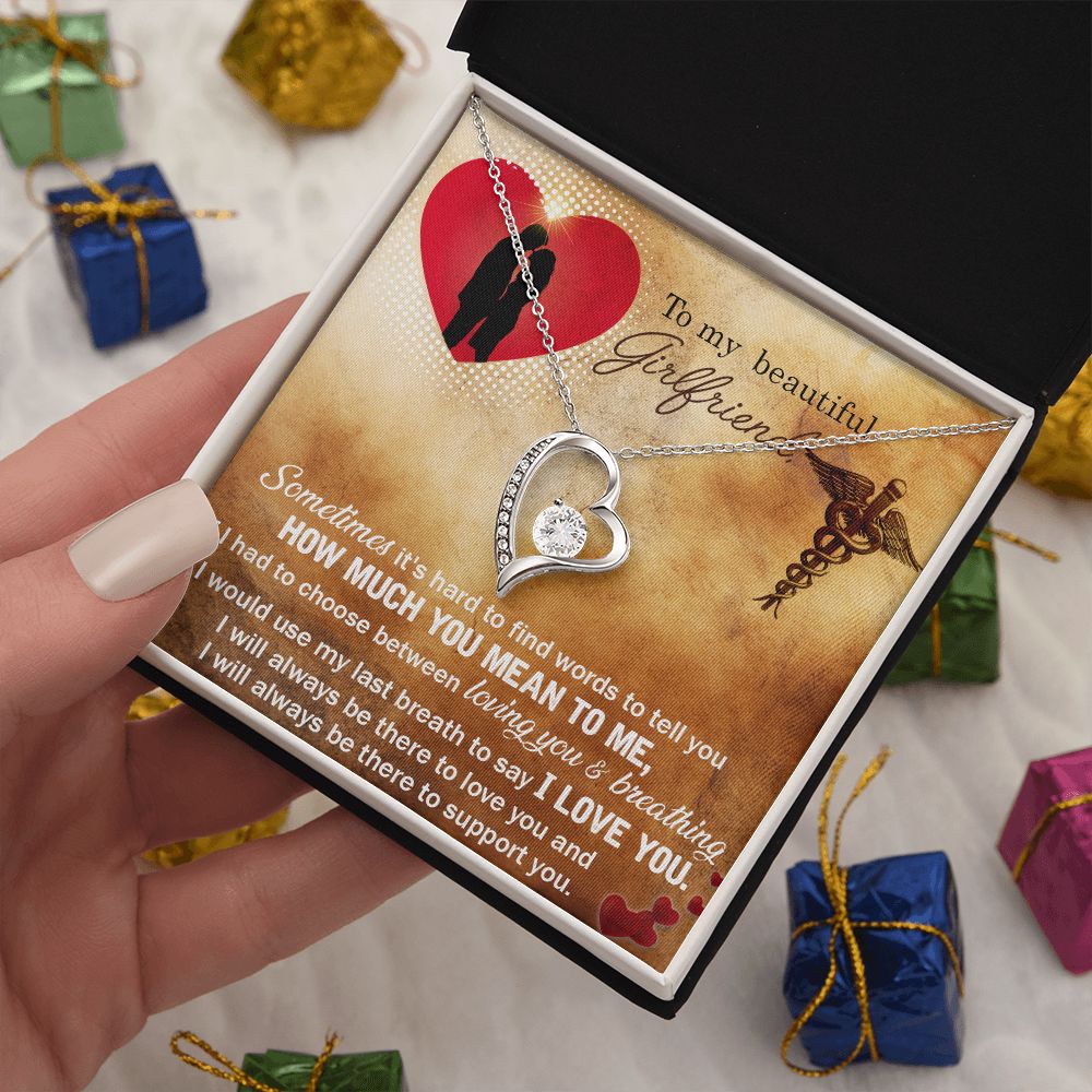 Couples Gifts, Nusre Wife Necklace Gifts From Husband, Wedding Anniversary Jewelry For Wife From Husband, Wife Birthday From Husband, To My Beautiful Girlfriend Message Card and Gift Box styles On Birthday, Christmas, Anniversary  Forever Love