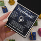 Soulmate Necklace Gift From Husband To My Badass Wife Valentines Day Anniversary Jewelry with Message Card and Gift Box. Gift for Wife. Necklace Gift Set for Wife Message Card and Necklace Gifts Box Gift Box Styles Forever Love