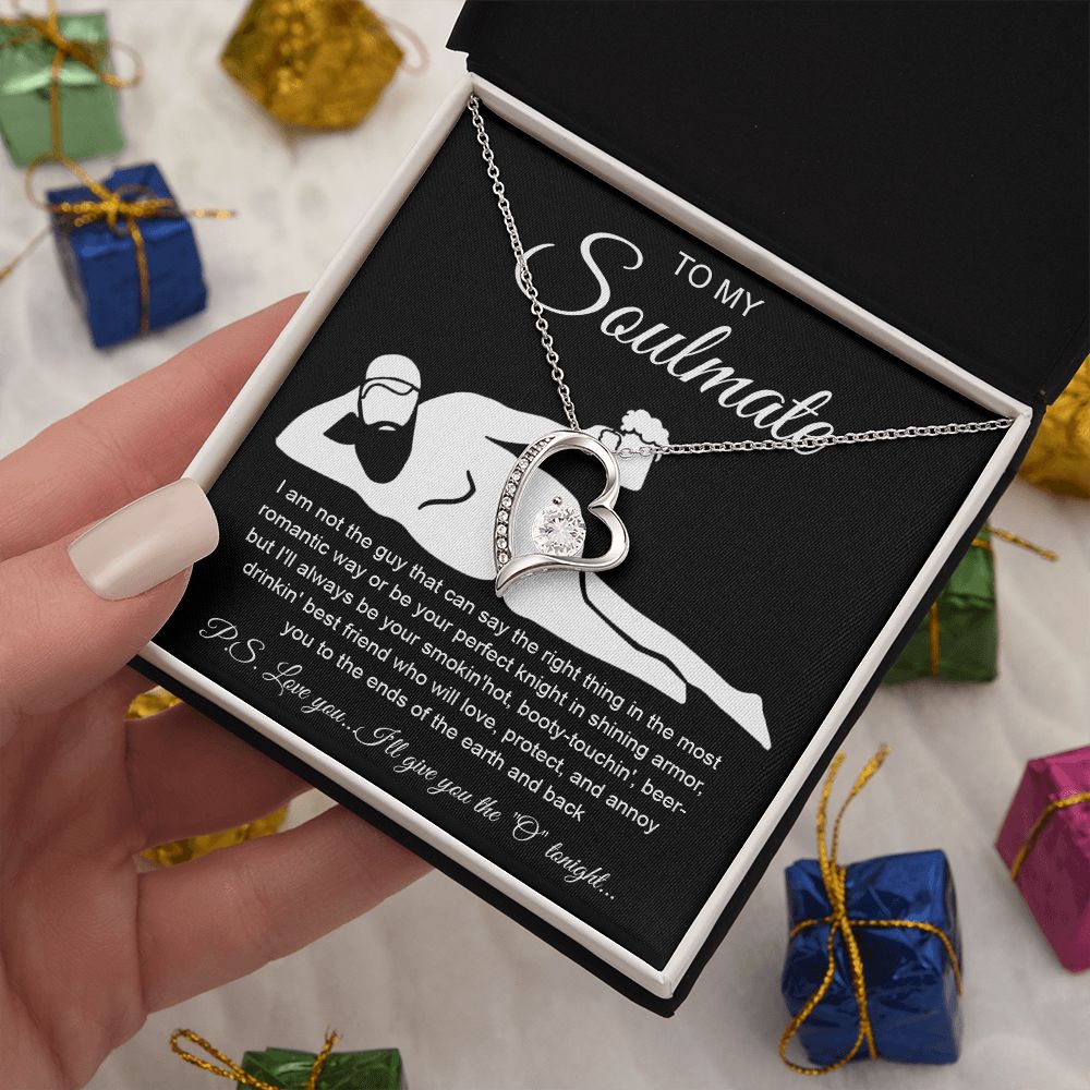 To My Soulmate Necklace For Women, Funny Gifts For Girlfriend,Valentine Christmas Presents For Girlfriend, Best Birthday Meaningful Gift Ideas For Wife, Women Romantic Jewelry For Her Anniversary Message Card and Gift Box Styles Forever Love