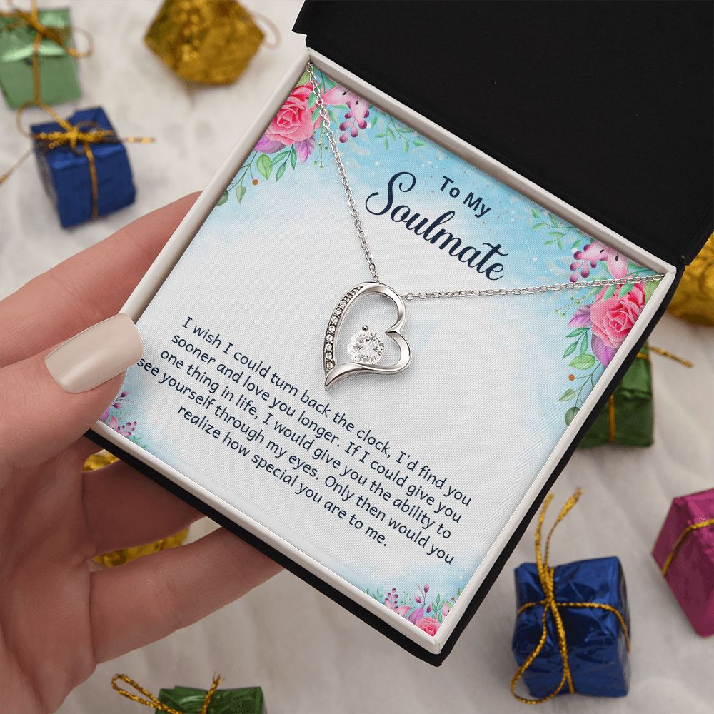 Couples Gifts Necklace To My Soulmate Necklace Gifts For My Wife, Love Knot Meaningful Necklace Message Card and Gift Box Styles on Birthday, Christmas, Anniversary Forever Love