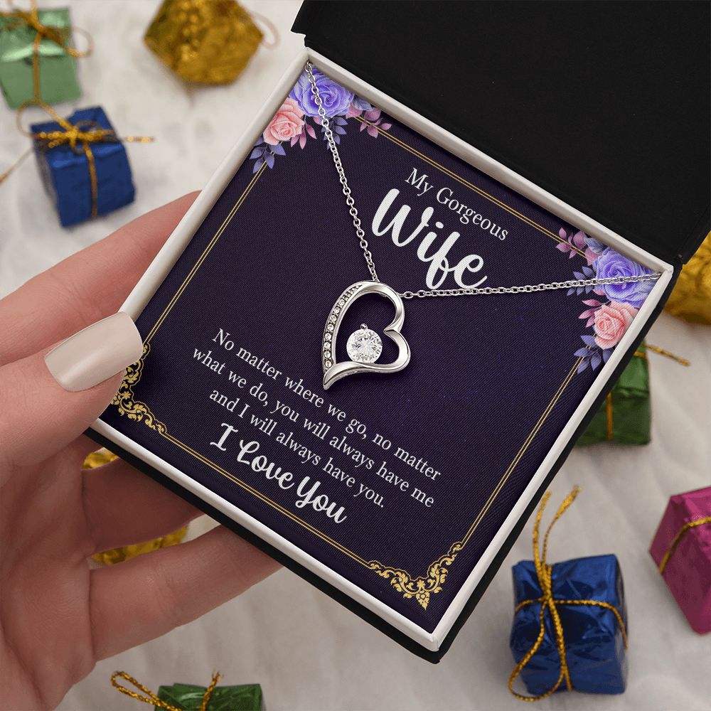 To My Wife Necklace Romantic Gifts For Her Unique Necklaces For Wife From Husband Cute Valentines Day Anniversary Birthday, Love Knot Meaningful Necklace Message Card and Gift Box Styles on Birthday, Christmas, Anniversary  Forever Love