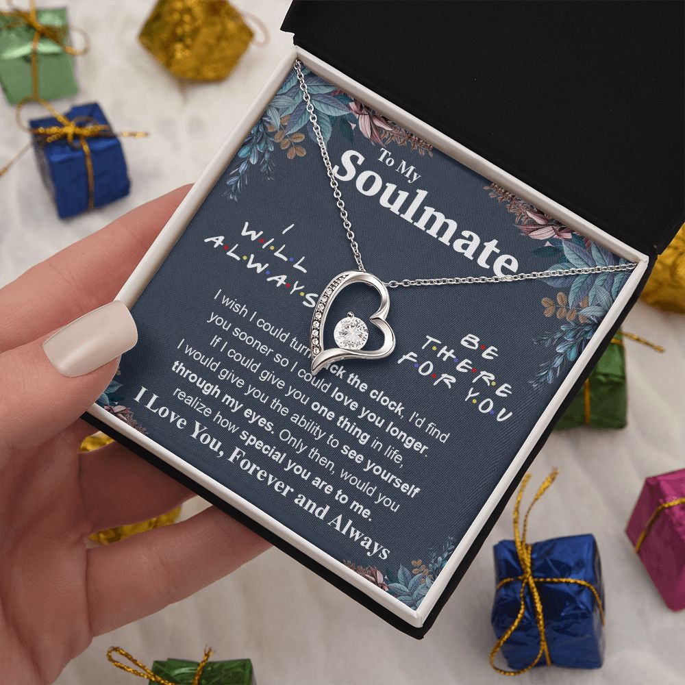 To My Soulmate Necklace To My Future Wife Necklace Gifts, Promise Necklace For Her, Fiance Gifts For Her, Anniversary Necklace Gifts For Soulmate From Husband With Message Card Box LED, Soulmate Necklace For Women, To My Wife Necklace Forever Love
