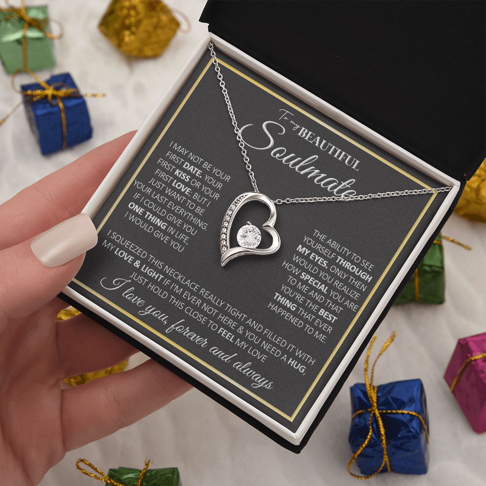 To My Future Wife Necklace, to my Wife Necklace, Necklaces For Wife From Husband, To My Beautiful Soulmate Necklace, Necklace Custom Name Message Card and Gift Box Styles on Birthday, Christmas, Wedding, Anniversary, Valentine Forever Love