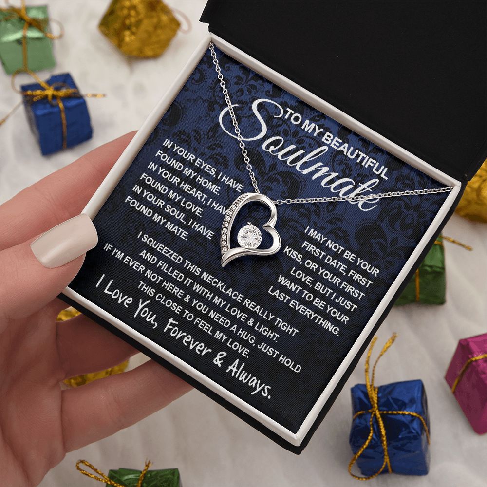 To My Beautiful Soulmate Necklace, Soulmate Jewelry For Women, Wife Necklace From Husband, Wife Anniversary Gifts Necklace For Wife, Soulmate Gifts For Her, To My Future Wife Necklace Soulmate Forever Love