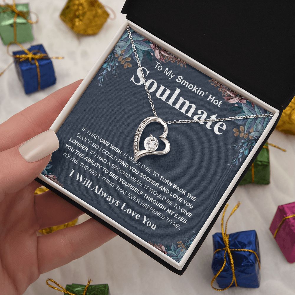 Gifts For Soulmate Birthday Gifts From Husband Necklace Valentines Day, Necklace for Future Soulmate, Wedding Birthday Jewelry for Wife Necklace Gifts from Husband - Soulmate Gift Necklace with Message Card and Gift Box Forever Love