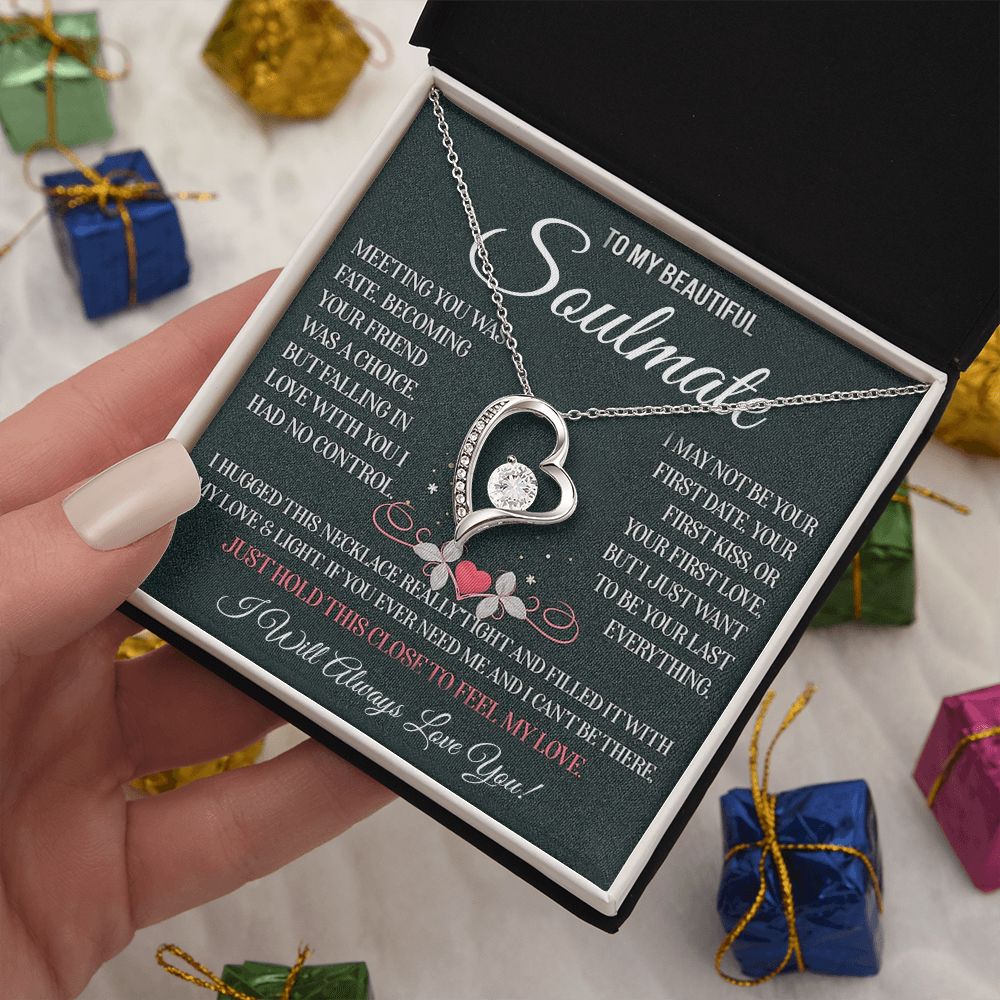 My Beautiful Soulmate Necklace Future Wife Gifts, Promise Necklace For Her, Fiance Gifts For Her, Valentine Gifts For Soulmate With Message Card Box LED, Soulmate Necklace For Women, To My Wife Necklace Forever Love