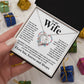 Couples Gifts Necklace To My Wife Necklace Valentine Christmas Jewelry Romantic Gifts For My Wife Pendant Jewelry with Message Card and Box Necklaces for Women Valentines Day Happy Anniversary Wedding Present Forever Love