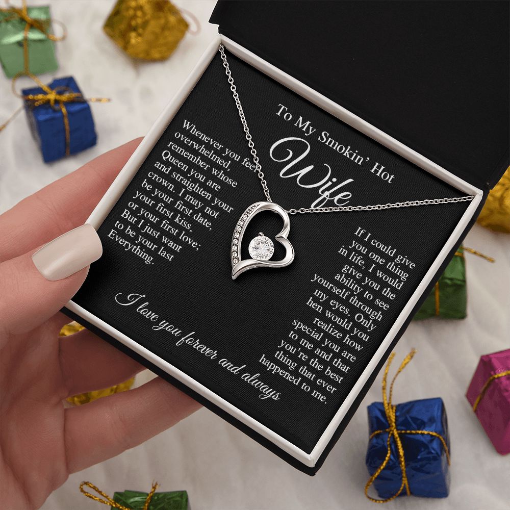 To My Beautiful Soulmate Necklace, Valentine Anniversary Jewelry for Women, Anniversary Gifts For Wife From Husband To My Wife Necklace Message Card and Necklace Gift Box Gift Box Styles on Birthday, Wedding, Anniversary, Valentine Forever Love