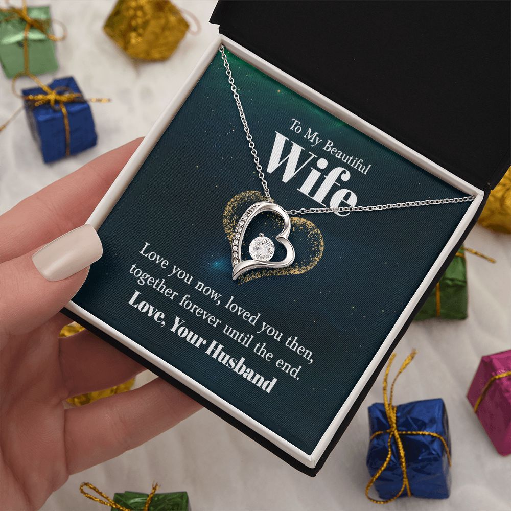 Wife Necklace Gifts From Husband, Wedding Anniversary For Wife From Husband, Wife Birthday From Husband, Necklaces For Wife From Husband, Love Knot Meaningful Necklace Message Card and Gift Box Styles on Birthday, Christmas, Anniversary  Forever Love