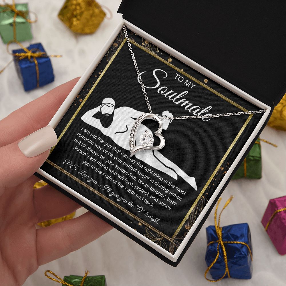 To My Soulmate Necklace For Women, Funny Gifts For Girlfriend,Valentine Christmas Presents For Girlfriend, Best Birthday Meaningful Gift Ideas For Wife, Women Romantic Jewelry For Her Wedding Message Card and Gift Box Styles Forever Love