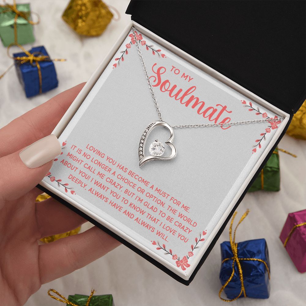 Couples Gifts, Soulmate Necklace Gifts From Husband, Wedding Anniversary Jewelry For Wife From Husband, Wife Birthday From Husband, To My Soulmate Message Card and Gift Box styles On Birthday, Christmas, Anniversary  Forever Love