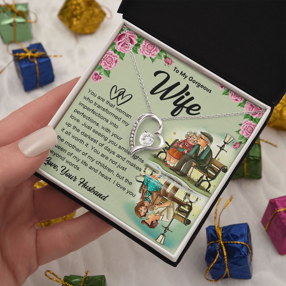 Couples Gifts Necklace To My Soulmate Necklace Gifts For My Wife with Future Wife Soulmate Girlfriend Necklaces Customer Name Message Card and Gift Box styles On Birthday, Christmas, Anniversary Forever Love