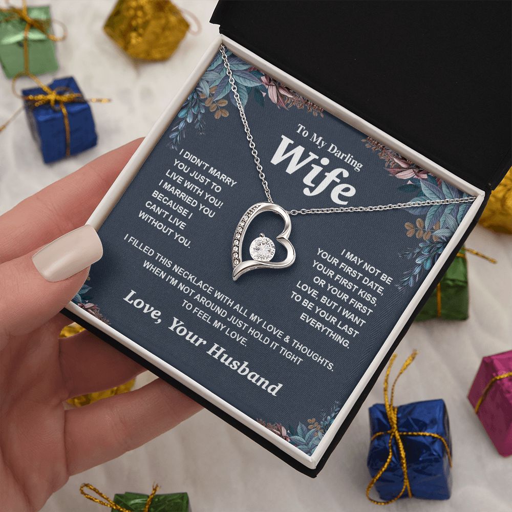 Valentine Gifts for Wife Necklace from Husband, Gifts for Wife from Husband, Valentine Gifts for Her Gifts Soulmate Message Card and Necklace Gift Box Gift Box Styles on Birthday, Wedding, Anniversary, Valentine Forever Love