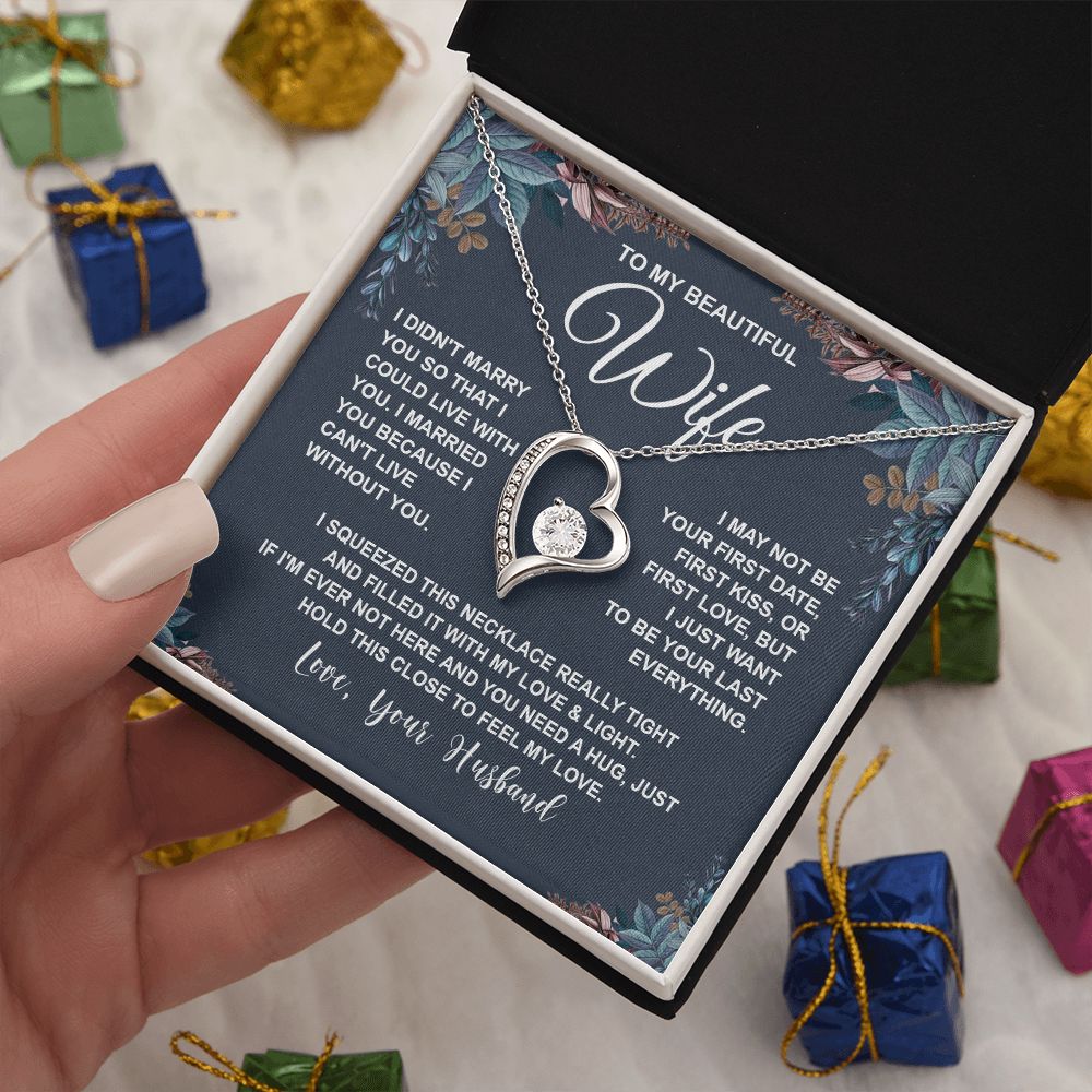 Wife Necklace Gifts From Husband, For Wife From Husband, Soulmate Gifts From Husband, Necklaces For Wife From Husband To My Wife Necklace Message Card and Necklace Gift Box Gift Box Styles on Birthday, Wedding, Anniversary, Valentine Forever Love
