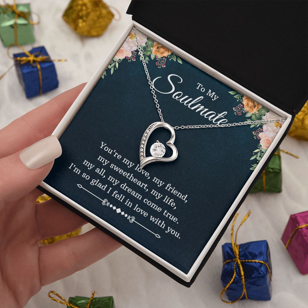 To My Beautiful Soulmate Necklace for her Jewelry For Her Couples Gifts Necklaces For Soul Mate Christmas Jewelry Romantic, Love Knot Meaningful Necklace Message Card and Gift Box Styles on Birthday, Christmas, Anniversary  Forever Love