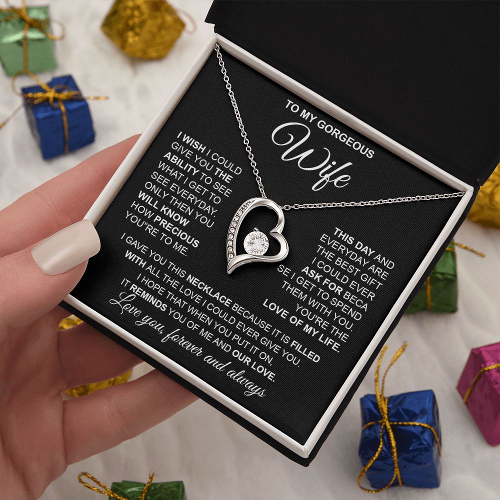 to My Wife Necklace from Husband, Necklaces for Wife from Husband, to My Soulmate Necklace for Women, Soulmate Jewelry for Wife Valentine Jewelry Gifts for Wife Birthday Gifts from Husband Forever Love
