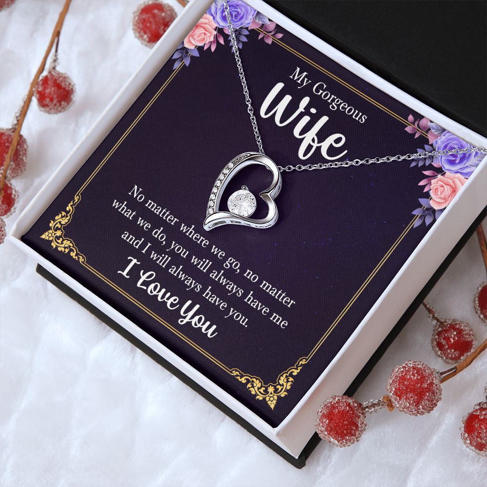 To My Wife Necklace Romantic Gifts For Her Unique Necklaces For Wife From Husband Cute Valentines Day Anniversary Birthday, Love Knot Meaningful Necklace Message Card and Gift Box Styles on Birthday, Christmas, Anniversary  Forever Love