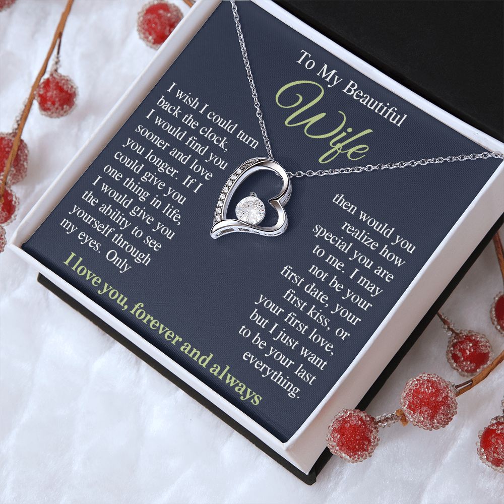 To My Beautiful Soulmate Necklace Gift, Wife Gifts From Husband, Anniversary Gifts For Wife From Husband To My Soulmate Necklace Message Card and Necklace Gift Box Gift Box Styles on Birthday, Wedding, Anniversary, Valentine Forever Love