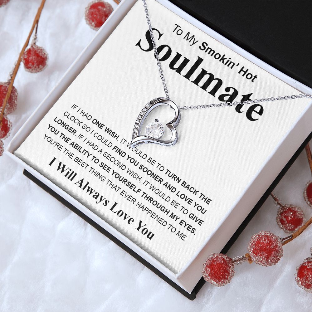 Gifts For Soulmate Birthday Gifts From Husband Necklace Valentines Day, Necklace for Future Soulmate, Wedding Anniversary Jewelry for Wife Necklace Gifts from Husband - Soulmate Gift Necklace with Message Card and Gift Box Forever Love