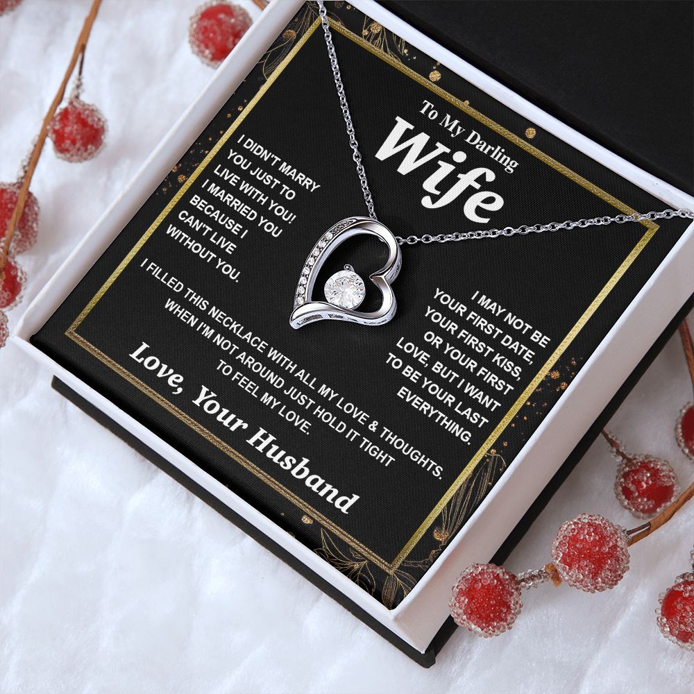Valentine Gifts for Wife Necklace from Husband, Gifts for Wife from Husband, Wedding Gifts for Her Gifts Soulmate Message Card and Necklace Gift Box Gift Box Styles on Birthday, Wedding, Anniversary, Valentine Forever Love