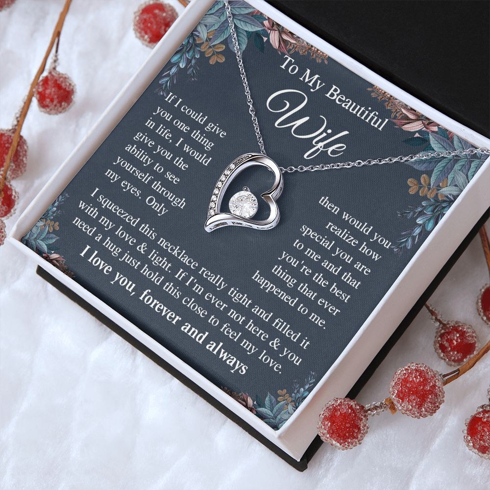 Wife Necklace Gift for Her, Soulmate Jewelry, Necklace for Future Wife, Anniversary Valentine Jewelry for Wife Necklace Gifts from Husband - Soulmate Gift Necklace with Message Card and Gift Box Forever Love