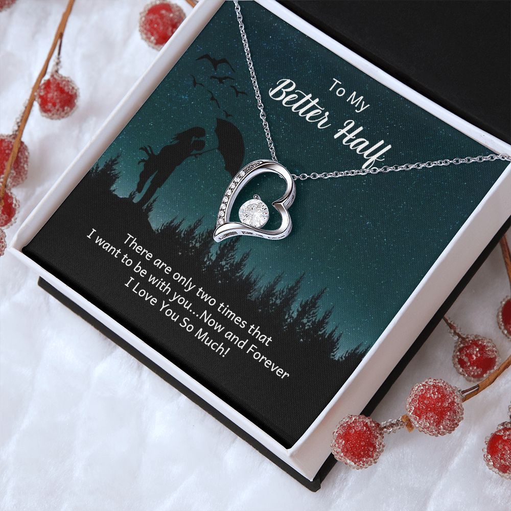 Couples Gifts Necklace To My Better Half Necklace Gifts For My Wife, I Love You, Happy Anniversary My Love, Love Knot Meaningful Necklace Message Card and Gift Box Styles on Birthday, Christmas, Anniversary Forever Love