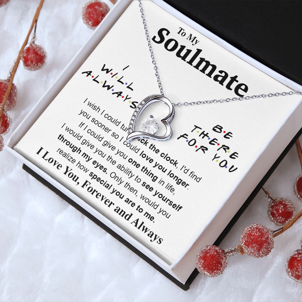 To My Soulmate Necklace To My Future Wife Gifts, Promise Necklace For Her, Fiance Gifts For Her, Valentine Gifts For Soulmate From Husband With Message Card Box LED, Soulmate Necklace For Women, To My Wife Necklace Forever Love