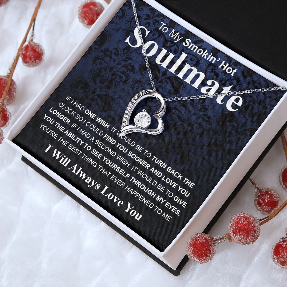 Gifts For Soulmate Birthday Gifts From Husband Necklace Valentines Day, Necklace for Future Soulmate, Wedding Valentine Jewelry for Wife Necklace Gifts from Husband - Soulmate Gift Necklace with Message Card and Gift Box Forever Love