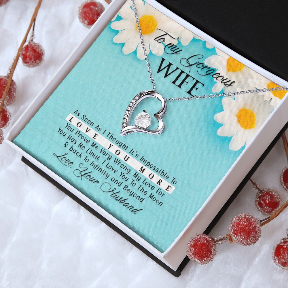 To My Gorgeous Wife Every Passing Second Gift Wife From Husband, Jewelry For Women, Jewelry For Wife, Love Knot Meaningful Necklace Message Card and Gift Box Styles on Birthday, Christmas, Anniversary Forever Love