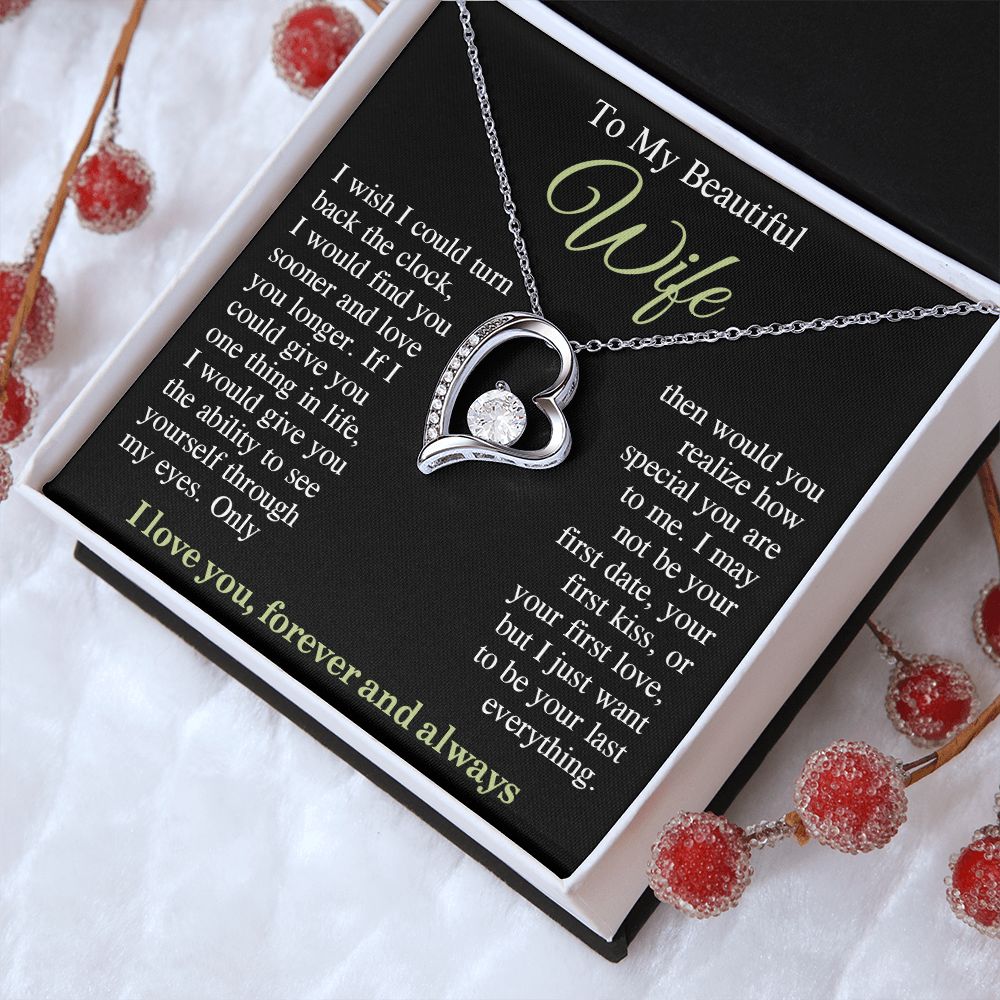 To My Beautiful Soulmate Necklace Gift for Her, Wife Gifts From Husband, Anniversary Gifts For Wife From Husband To My Soulmate Necklace Message Card and Necklace Gift Box Gift Box Styles on Birthday, Wedding, Anniversary, Valentine Forever Love