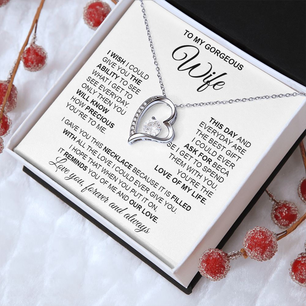 to My Wife Necklace from Husband, Necklaces for Wife from Husband, to My Soulmate Necklace for Women, Soulmate Jewelry for Wife Anniversary Jewelry Gifts for Wife Birthday Gifts from Husband Forever Love