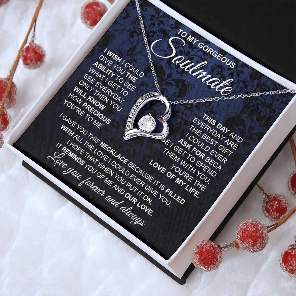 to My Soulmate Necklace from Husband, Necklaces for Wife from Husband, to My Soulmate Necklace for Women, Soulmate Jewelry for Wife Wedding Jewelry Gifts for Wife Birthday Gifts from Husband Forever Love