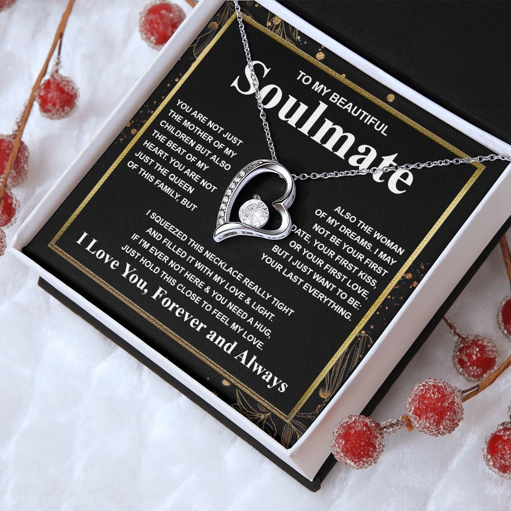 Gifts For Soulmate Birthday Gifts From Husband Necklace Valentines Days, Necklace for Future Soulmate, Valentine Wedding Jewelry for Wife Necklace Gifts from Husband - Soulmate Gift Necklace with Message Card and Gift Box Forever Love