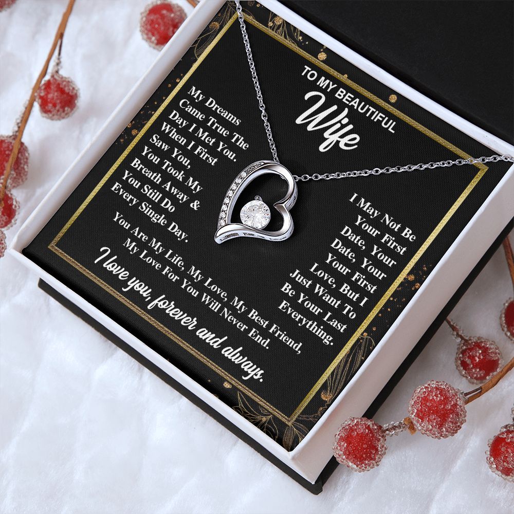 To My Wife Necklace Gift for Her, Soulmate Necklace, Necklaces for Wife from Husband, Birthday To My Wife Necklace, Soulmate Gifts, Necklace Message Card and Gift Box Styles on Birthday, Wedding, Anniversary, Valentine Forever Love