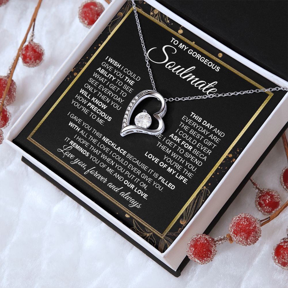 to My Soulmate Necklace from Husband, Necklaces for Wife from Husband, to My Soulmate Necklace for Women, Soulmate Jewelry for Wife Wedding Jewelry Gifts for Wife Valentine Gifts from Husband Forever Love