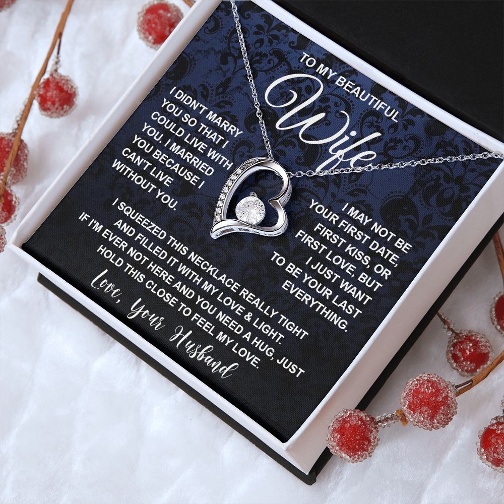 Wife Necklace Gifts From Husband, For Wife From Husband, Soulmate Valentine Gifts From Husband, Necklaces For Wife From Husband To My Wife Necklace Message Card and Necklace Gift Box Gift Box Styles on Birthday, Wedding, Anniversary, Valentine Forever Lov