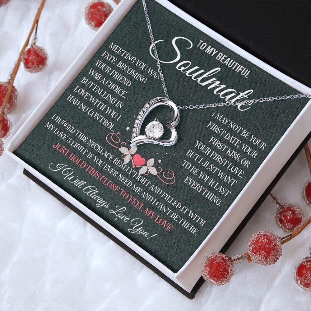 My Beautiful Soulmate Necklace Future Wife Gifts, Promise Necklace For Her, Fiance Gifts For Her, Valentine Gifts For Soulmate With Message Card Box LED, Soulmate Necklace For Women, To My Wife Necklace Forever Love