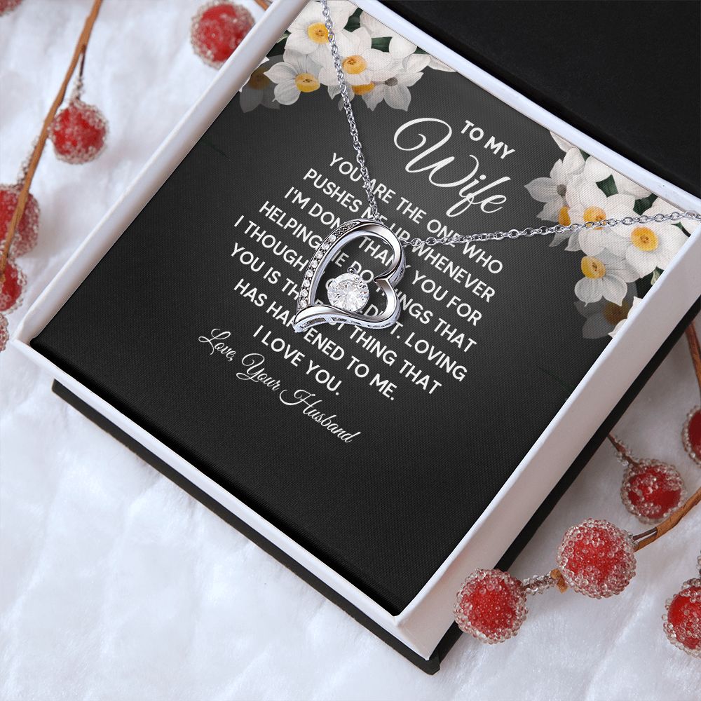 Wife Necklace Gifts From Husband, Wedding Anniversary Jewelry For Wife From Husband, Wife Birthday From Husband  Message Card and Gift Box styles On Birthday, Christmas, Anniversary Forever Love