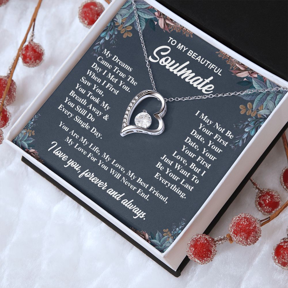 To My Soulmate Necklace Gift for Her, Soulmate Jewelry, Necklaces for Wife from Husband, Birthday To My Wife Necklace, Soulmate Gifts, Necklace Message Card and Gift Box Styles on Birthday, Wedding, Anniversary, Valentine Forever Love