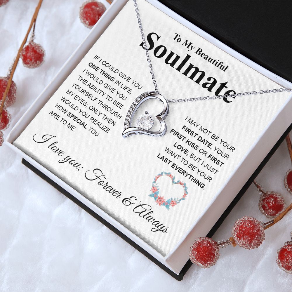 To My Future Wife Necklace My Last Everything, Promise Necklace For Her, Fiance Gifts For Her, Valentine Gifts For Future Wife With Message Card Box LED, Soulmate Necklace For Women, To My Wife Necklace copy Forever Love