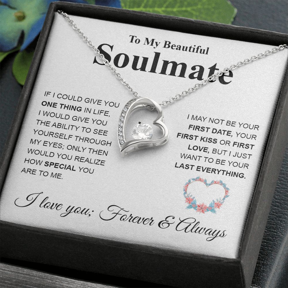 To My Future Wife Necklace My Last Everything, Promise Necklace For Her, Fiance Gifts For Her, Valentine Gifts For Future Wife With Message Card Box LED, Soulmate Necklace For Women, To My Wife Necklace copy Forever Love