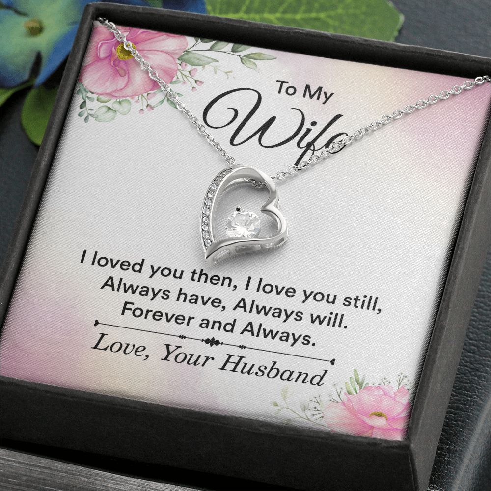 To My Wife Necklace, Wife Necklace, Wife Gift, WIfe Gift From Husband, Happy Anniversary, Meaningful Necklace Message Card and Gift Box Styles on Birthday, Christmas, Anniversary Forever Love