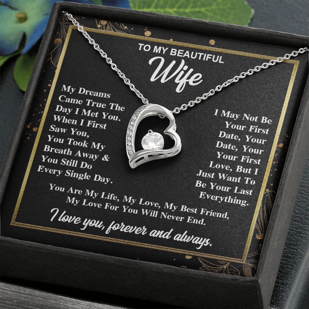 To My Wife Necklace Gift for Her, Soulmate Necklace, Necklaces for Wife from Husband, Birthday To My Wife Necklace, Soulmate Gifts, Necklace Message Card and Gift Box Styles on Birthday, Wedding, Anniversary, Valentine Forever Love