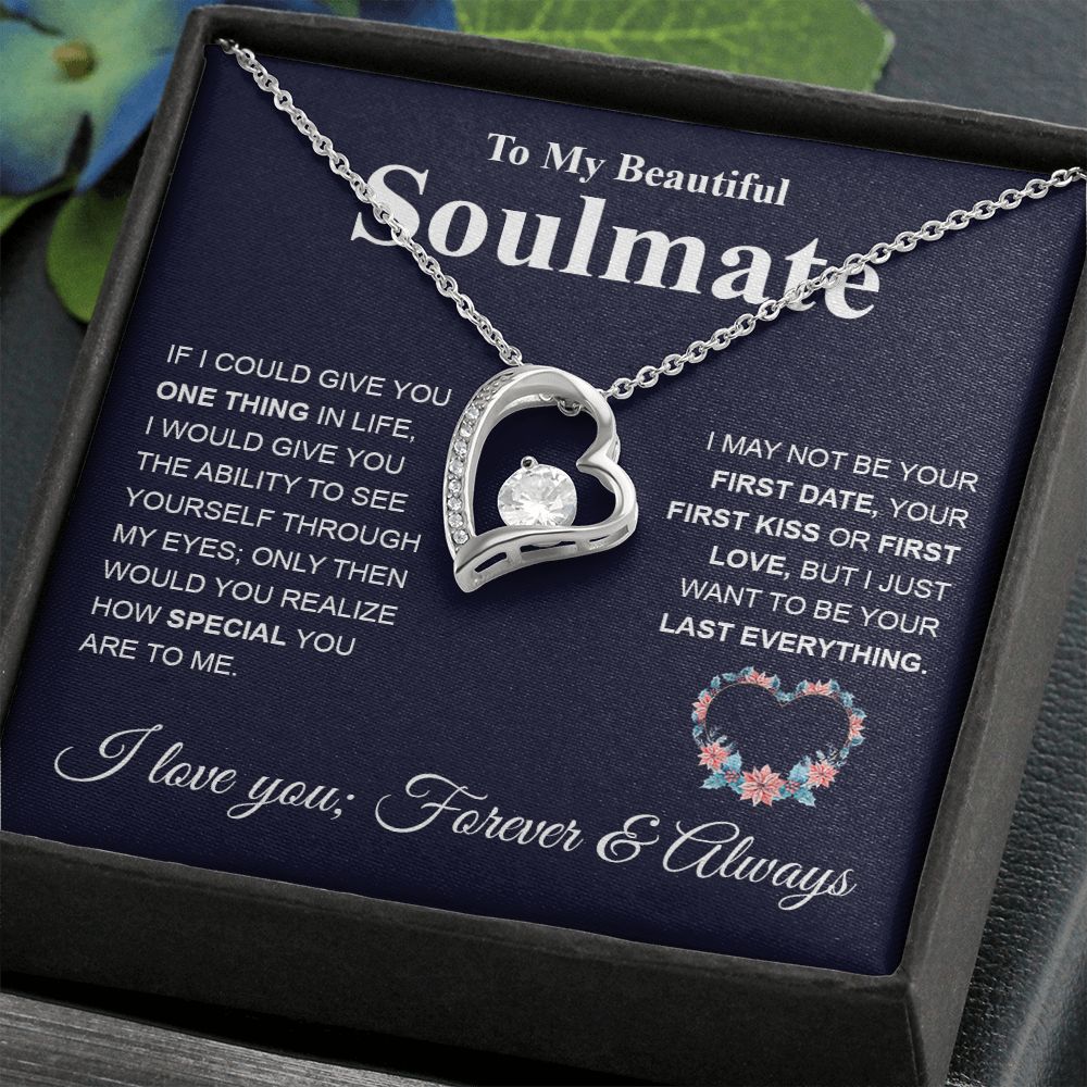 My Beautiful Soulmate Necklace My Last Everything, Promise Necklace For Her, Fiance Gifts For Her, Valentine Gifts For Future Wife With Message Card Box LED, Soulmate Necklace For Women, To My Wife Necklace copy Forever Love