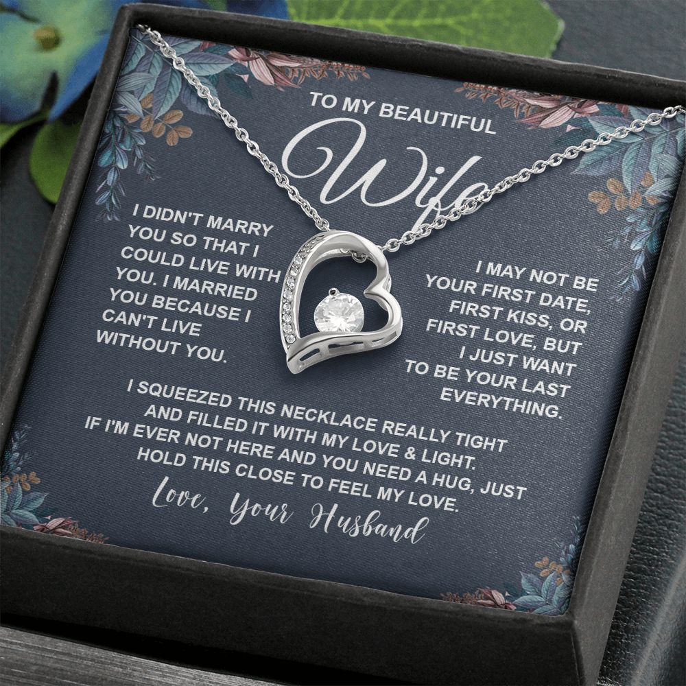 Wife Necklace Gifts From Husband, For Wife From Husband, Soulmate Gifts From Husband, Necklaces For Wife From Husband To My Wife Necklace Message Card and Necklace Gift Box Gift Box Styles on Birthday, Wedding, Anniversary, Valentine Forever Love
