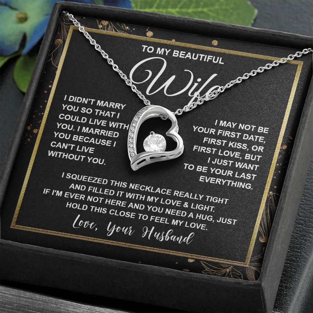 Wife Necklace Gifts From Husband, For Wife From Husband, Soulmate Anniversary Gifts From Husband, Necklaces For Wife From Husband To My Wife Necklace Message Card and Necklace Gift Box Gift Box Styles on Birthday, Wedding, Anniversary, Valentine Forever L