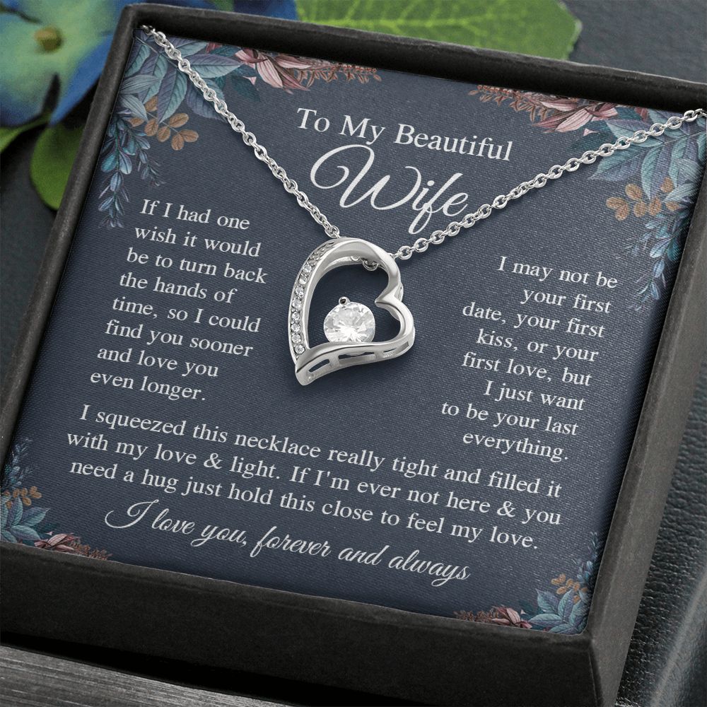 Wife Necklace Gift for Her, Soulmate Jewelry, Necklace for Future Wife, Anniversary Valentine Jewelry for Wife Necklace Gifts from Husband - Soulmate Gift Necklace with Message Card and Gifts Box Forever Love