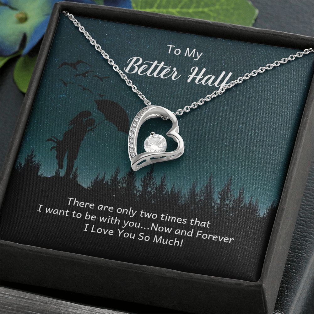 Couples Gifts Necklace To My Better Half Necklace Gifts For My Wife, I Love You, Happy Anniversary My Love, Love Knot Meaningful Necklace Message Card and Gift Box Styles on Birthday, Christmas, Anniversary Forever Love